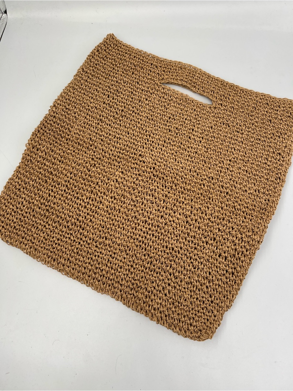 Woven Straw Tote Bag in Tan - Casual Summer Handbag